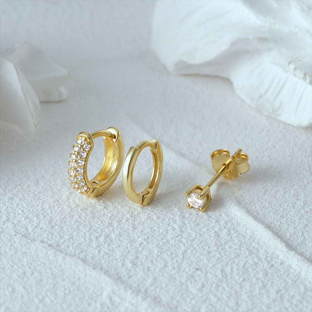 Zirkonia Ohrringe Set für Damen