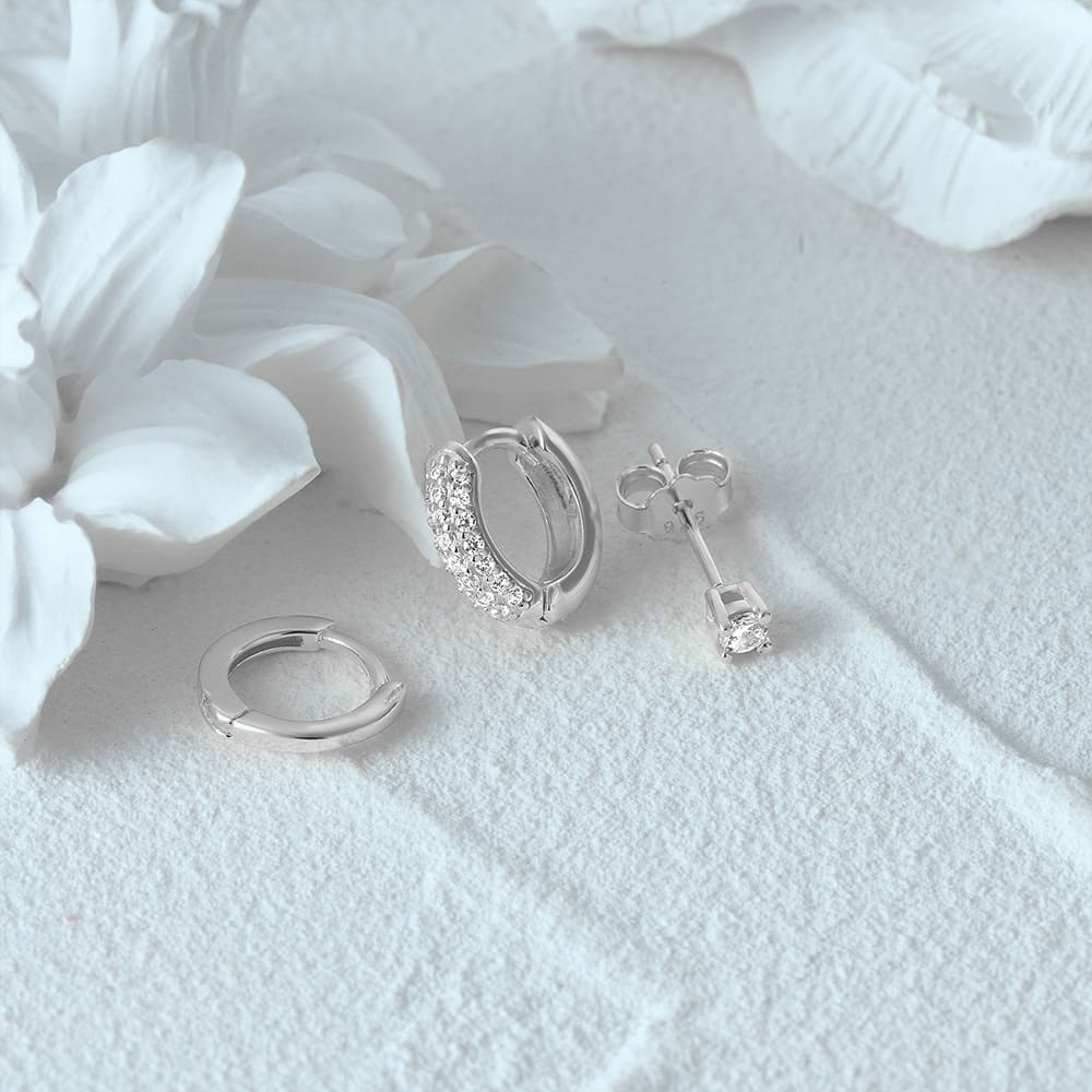 Zirkonia Ohrringe Set für Damen