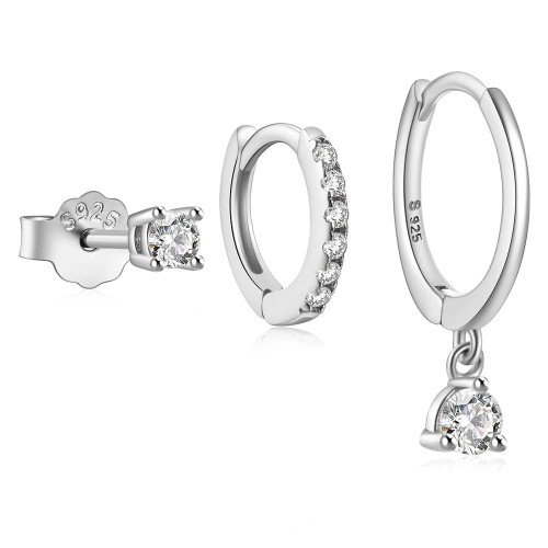 Damen Zirkonia Ohrringe Set