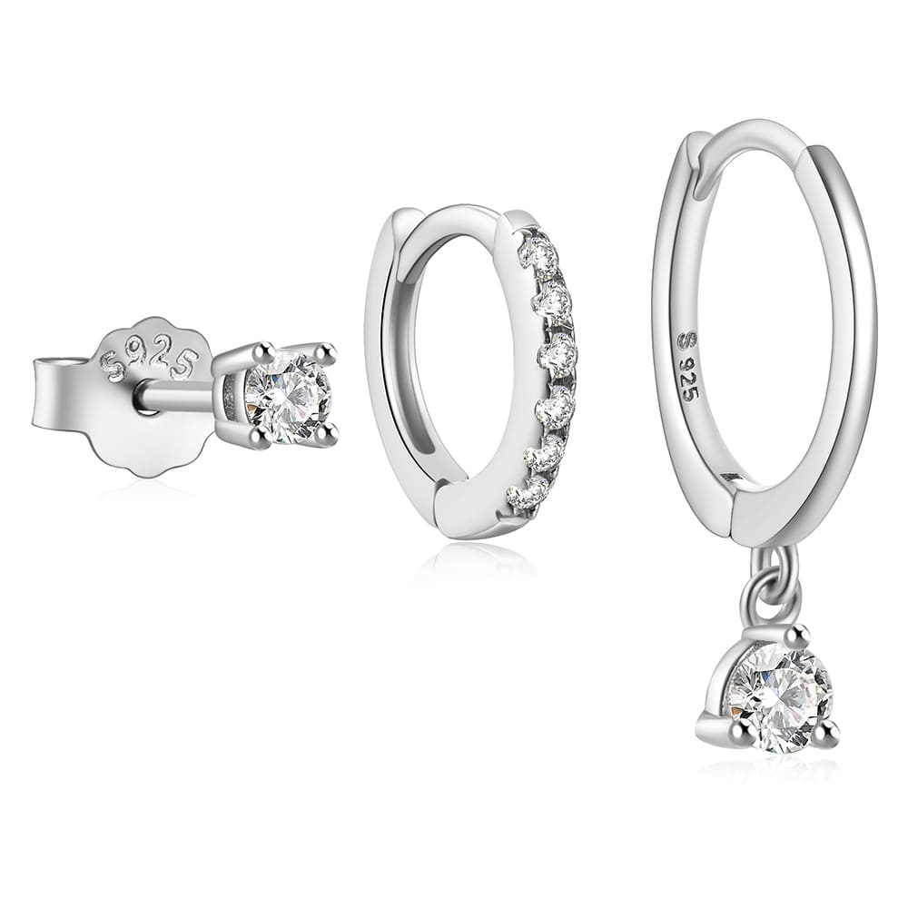 Damen Zirkonia Ohrringe Set