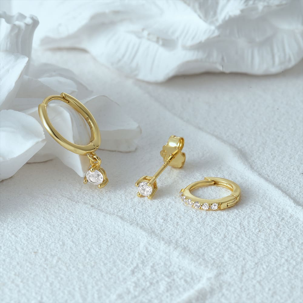 Damen Zirkonia Ohrringe Set