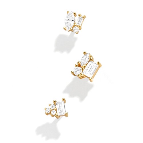 Bunte Zirkonia Ohrstecker Set für Damen