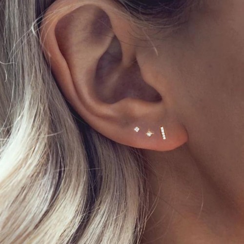 Rosegold Ohrstecker Set mit Zirkonia