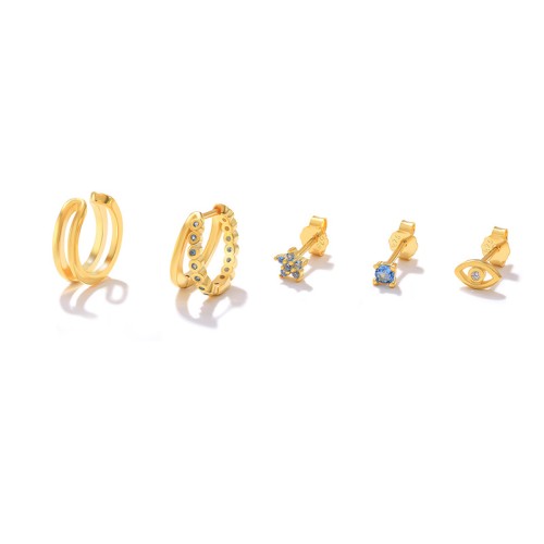 Gold Ohrstecker Set mit Zirkonia