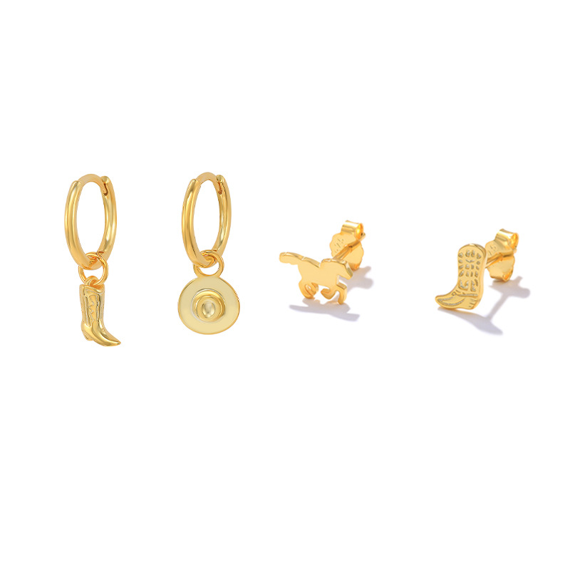 Gold Ohrstecker Set mit Zirkonia